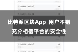 比特派区块App  用户不错充分相信平台的安全性